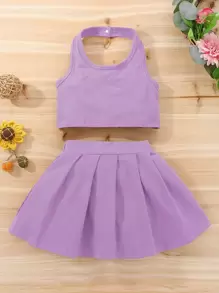 Toddler Girls Halter Top & Pleated Skirt