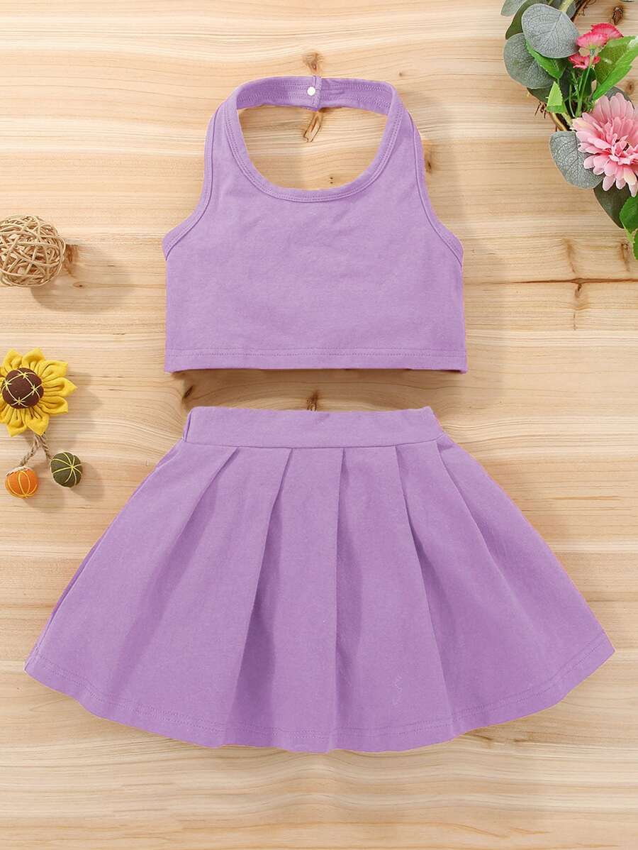 Toddler Girls Halter Top & Pleated Skirt
