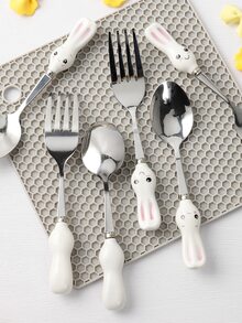 2入組卡通圖案叉勺組合 - 彩色 - 查看 6