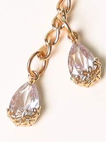 Rhinestone Charm Keychain - Clear - View 3