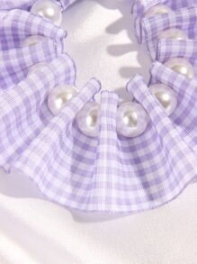 nicovaer 1pc Faux Pearl Trang trí nội thất Pet Vòng cổ - Màu tím - Xem 5