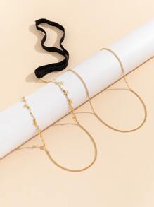 Star Decor Thigh Chain - Yellow Gold - View 5