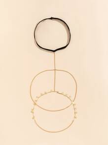 Star Decor Thigh Chain - Yellow Gold - View 3