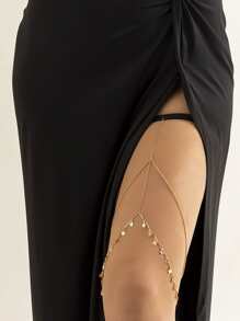 Star Decor Thigh Chain - Yellow Gold - View 2