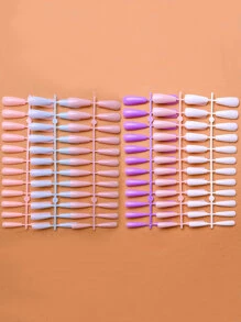 Werten Sie Ihren Look mit 240 extra langen Sarg-Kunstnägeln in gemischten Farben und glänzenden Farben auf