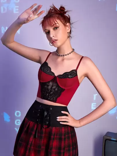 蕾絲拼接鋼圈胸罩