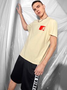 Gerald Washington 男士標語圖案T恤 - 杏色 - 查看 3