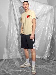 Gerald Washington 男士標語圖案T恤 - 杏色 - 查看 5