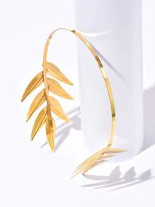 1pc Leaf Decor Headband Boho,Gold Head Piece,Hairband,Hair Hoop Headbands ,Hair Accessories - Gold - View 3