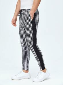 GENTILAND Quần Nam Dây kéo Túi Sọc bên răng cưa Giải trí - Đen và trắng - Xem 5