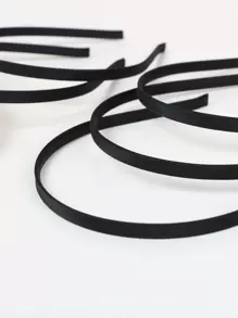 5条装极简细发箍，适合日常旅行、约会、度假，豹纹蝴蝶结装饰发箍，黑色，发饰，发箍，发圈，发带，头饰 - 黑色 - 查看 3