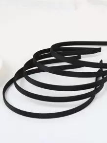 5条装极简细发箍，适合日常旅行、约会、度假，豹纹蝴蝶结装饰发箍，黑色，发饰，发箍，发圈，发带，头饰 - 黑色 - 查看 4