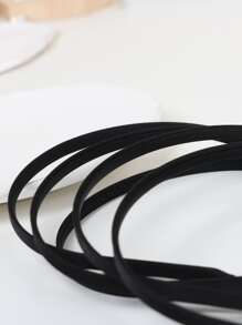 5条装极简细发箍，适合日常旅行、约会、度假，豹纹蝴蝶结装饰发箍，黑色，发饰，发箍，发圈，发带，头饰 - 黑色 - 查看 5