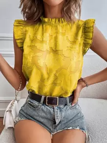 Chiquease Butterfly Sleeve Floral Top - Yellow - View 6