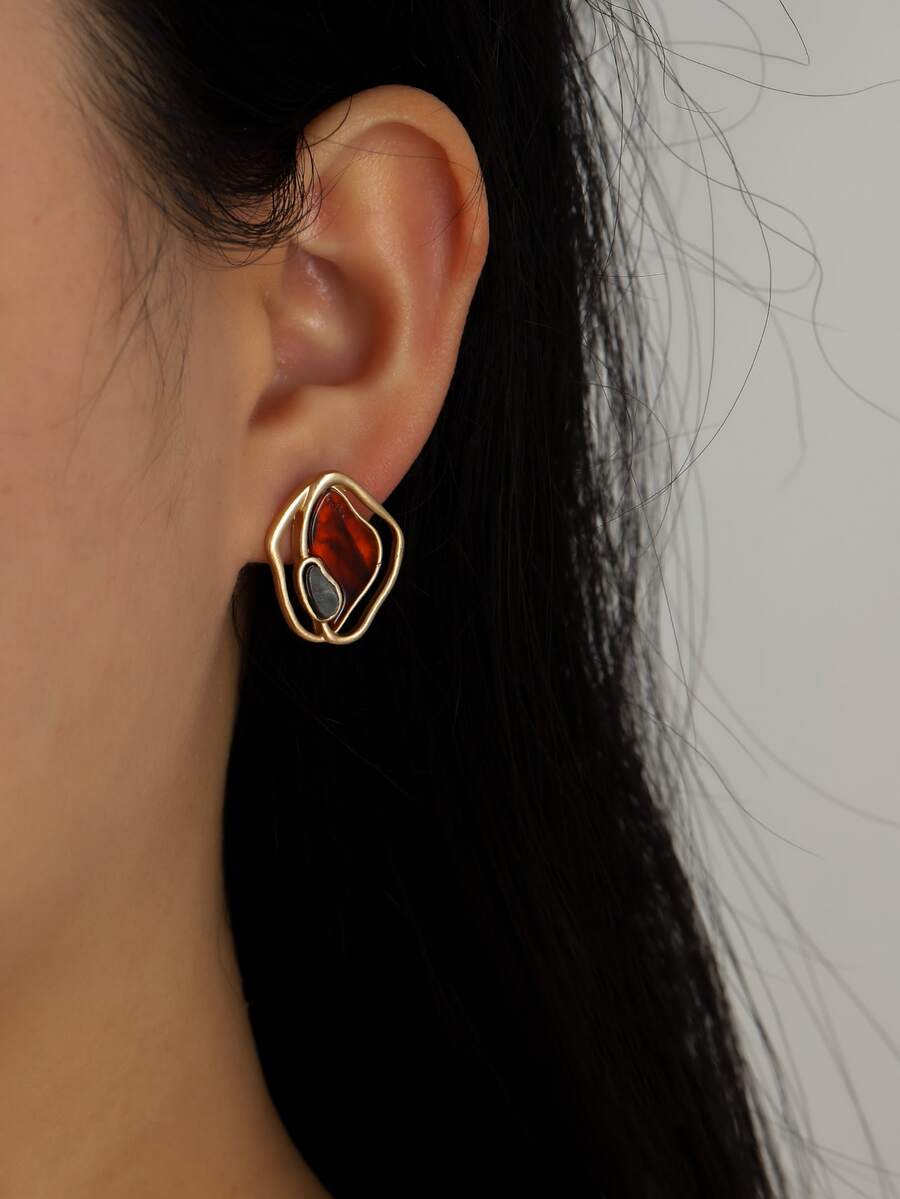 EMERY ROSE 1 对不对称耳钉 - 彩色 - 查看 1