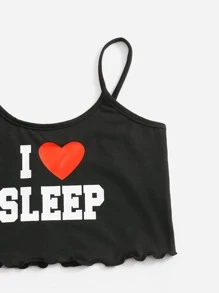 Tween Girl Letter And Plaid Lettuce Trim PJ Set - Multicolor - View 3