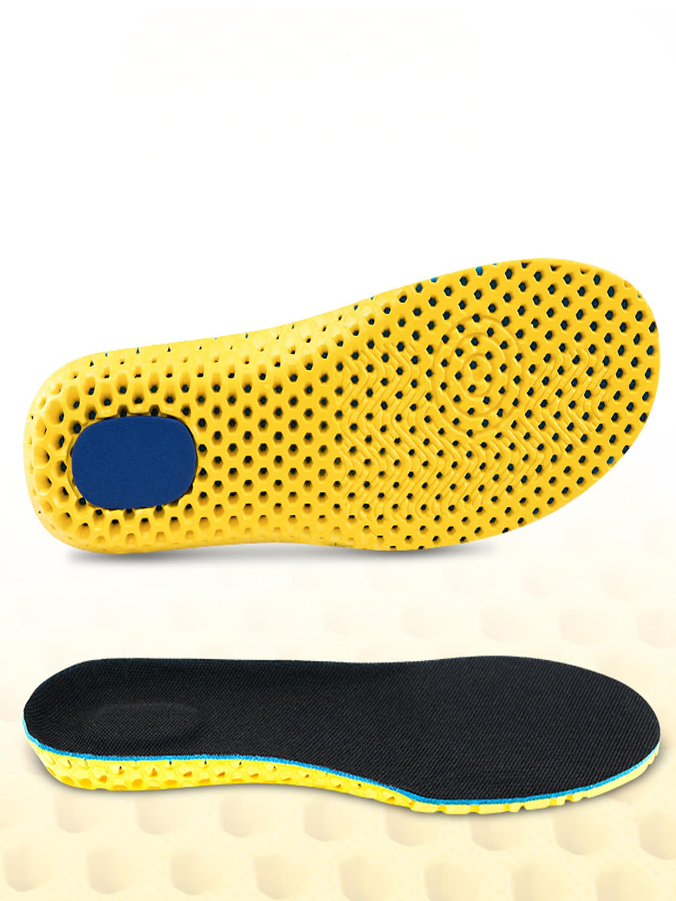 1pair Breathable Shoes Insoles - Black - View 1