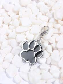1pc Paw Shaped Pet ID Tag - Black - View 3
