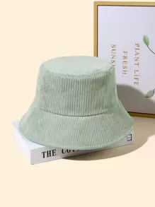 素色漁夫帽 - 綠色 - 查看 1