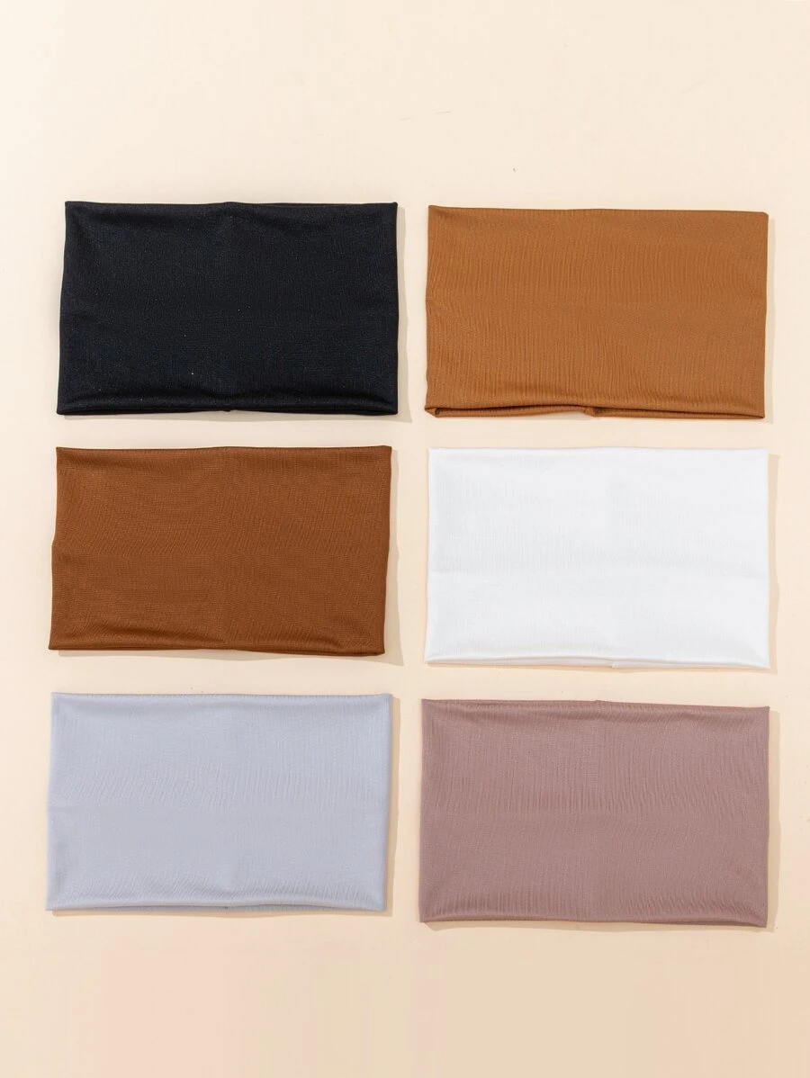 6入組極簡風髮帶，休閒配件 - 彩色 - 查看 1