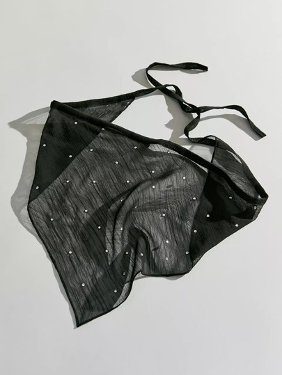 1pc Rhinestone-Embellished Beach/Holiday Headband Bandanas Head Bandana Hair Scarf, School Stuff, College Fall Winter Hair Band Hair Accessories For Women For Vacation Outfits Woman