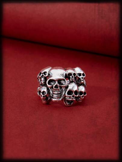 Grunge Punk Anneau à design tête de mort
