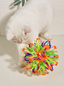 1pc Pet Chasing Telescopic Magic Colorful Ball, Novelty Expandable Breathing Ball Toy Sphere For Pets, Pets Calming Fidgets Toys - Multicolor - View 2
