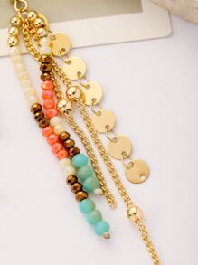 Đĩa & hạt trang trí hoa tai thả tua - Nhiều màu - Xem 2