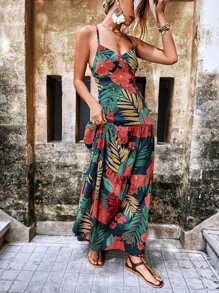 GENKIRA Women Dresses Backless Criss Cross Tie Back Tropis Boho - MultiWarna - View 6