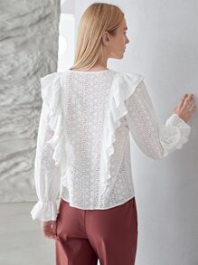 MOTF PREMIUM Blusa fruncido schiffy - Blanco - Ver 2