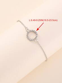 Vòng đeo tay trang trí vòng Rhinestone - Bạc - Xem 3