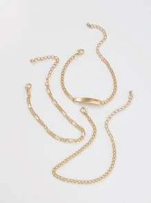 3 chiếc vòng tay chuỗi rắn - Vàng - Xem 2