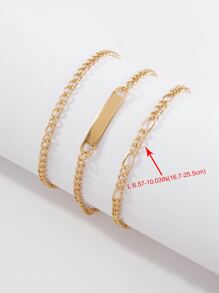 3 chiếc vòng tay chuỗi rắn - Vàng - Xem 3