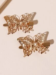 2 szt. Spinka do włosów w motyle - Złoto - Zobacz 1