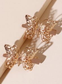 2 szt. Spinka do włosów w motyle - Złoto - Zobacz 4