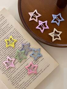 10pcs Women Y2K Cute Star Design Hair Clip Street - Multicolor - View 2