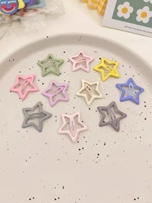 10pcs Women Y2K Cute Star Design Hair Clip Street - Multicolor - View 3
