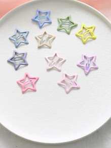 10pcs Women Y2K Cute Star Design Hair Clip Street - Multicolor - View 4