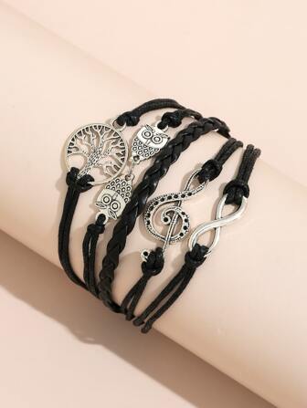 سوار طبقات بديكور بيضاوي ونوتة موسيقى