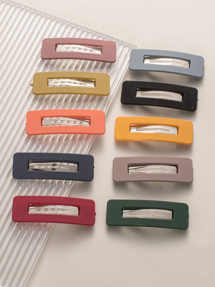 10 cái Kẹp Tóc Hình Học - Nhiều màu - Xem 1