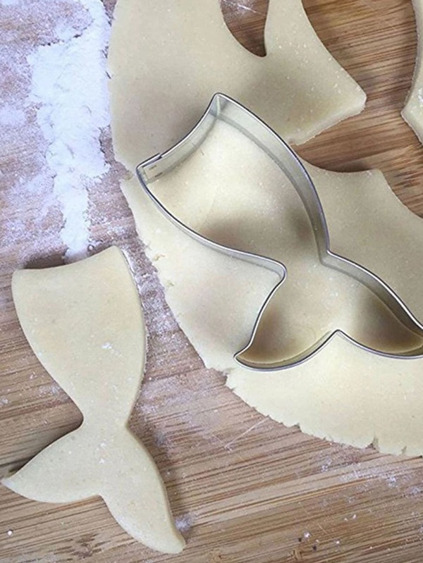 1 peça cortador de biscoito em forma de rabo de peixe