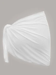 Swim Basics Summer Beach Plain Knot Side Beach Skirt