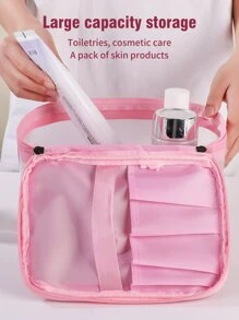 字母图案透明方形化妆包，旅行必备收纳化妆品整理盒，化妆包，化妆袋，化妆包，化妆品收纳包，化妆整理盒，旅行，化妆袋，包，梳妆台，化妆袋，旅行必备，化妆包，化妆包，包，旅行必备，梳妆台配件，小型化妆包，女士礼物，圣诞礼物，女士礼物创意