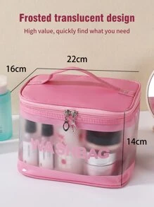 字母图案透明方形化妆包，旅行必备收纳化妆品整理盒，化妆包，化妆袋，化妆包，化妆品收纳包，化妆整理盒，旅行，化妆袋，包，梳妆台，化妆袋，旅行必备，化妆包，化妆包，包，旅行必备，梳妆台配件，小型化妆包，女士礼物，圣诞礼物，女士礼物创意