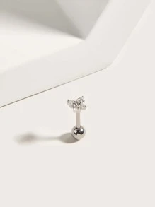 1 pièce Clous d'oreille avec strass - Argent - Voir 1