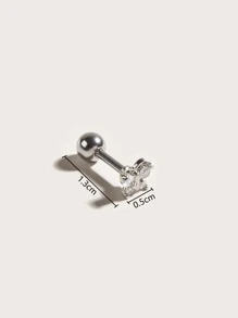 1 pièce Clous d'oreille avec strass - Argent - Voir 3