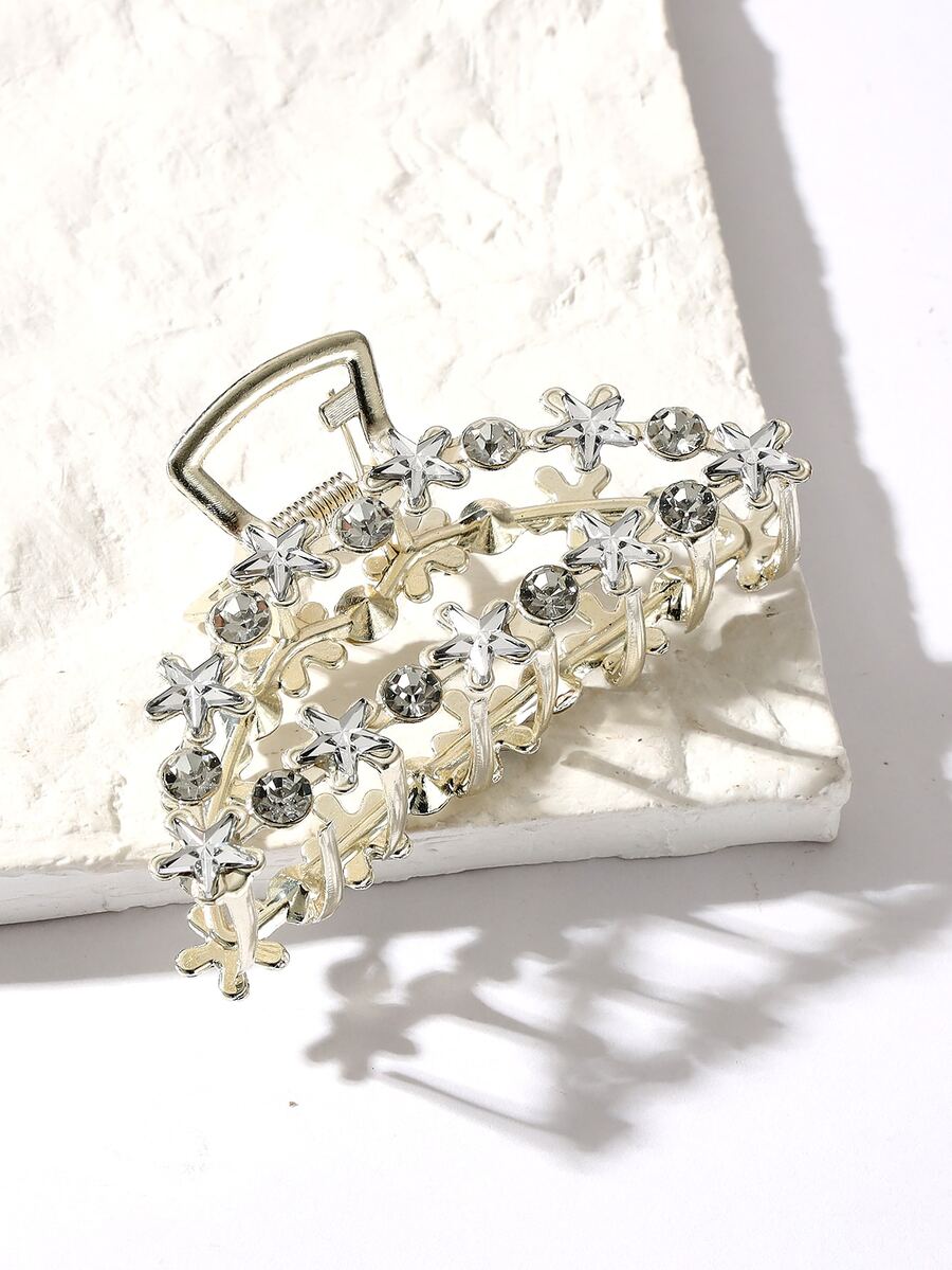 Rhinestone & Star Decor Hair Claw - Vàng - Xem 1
