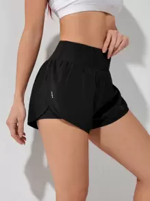 Shorts deportivos transpirable suave - Negro - Ver 1