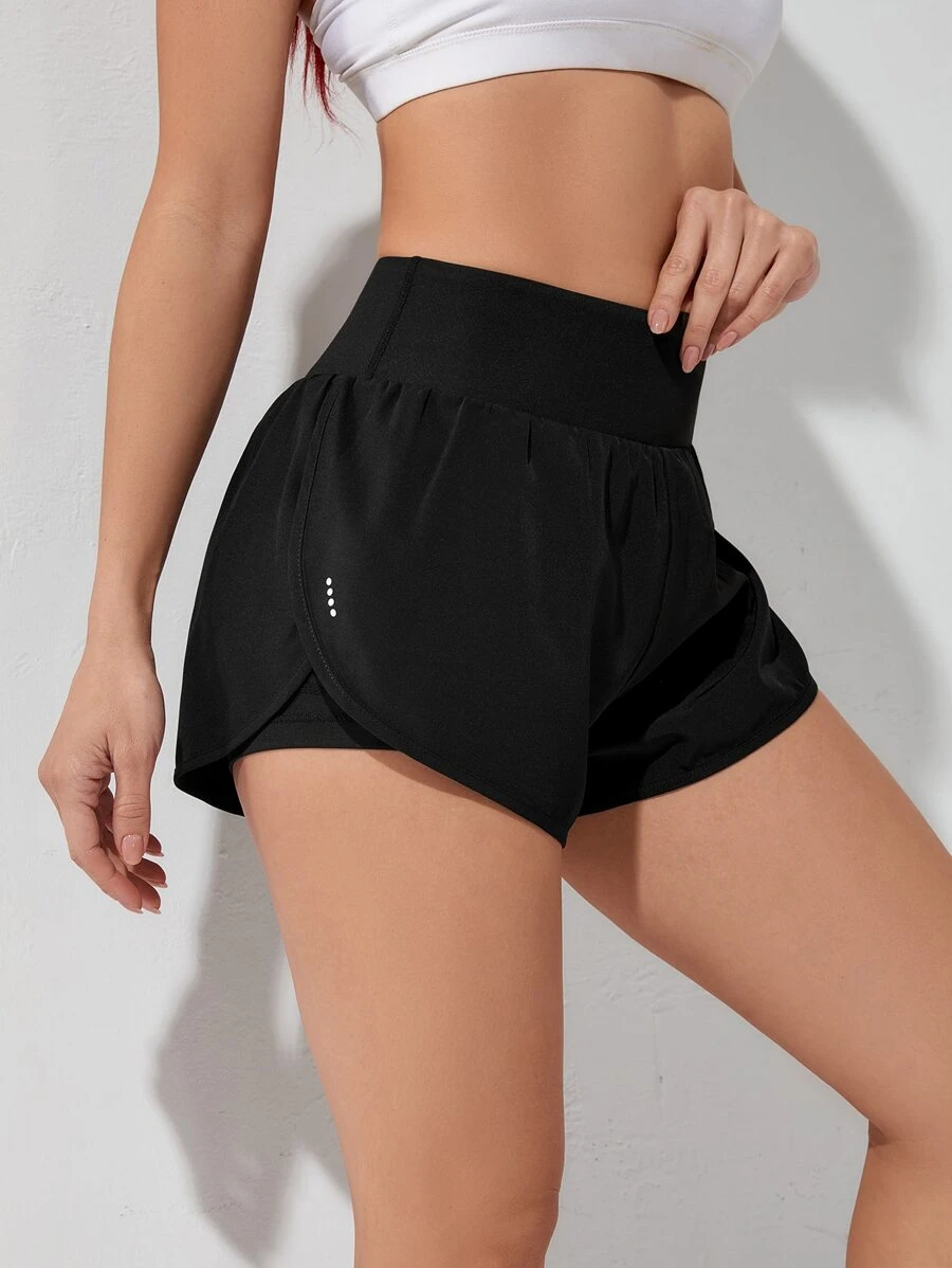 Shorts deportivos transpirable suave - Negro - Ver 1