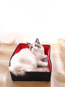 1pc Random Color Foldable Cat Litter Box - Multicolor - View 5